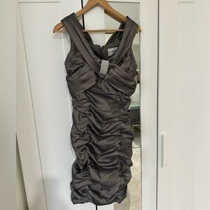 Grey taffeta evening  dress